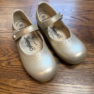 Footmates 3104 Soft Gold Mary Jane Girls Dress -Casual Shoes Velcro Closure 12.5